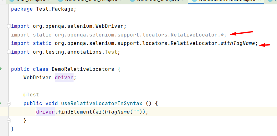 import relative locatorss