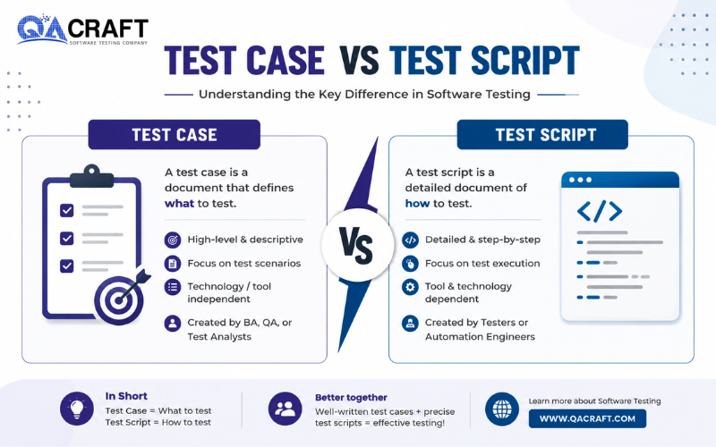 Test case vs test script