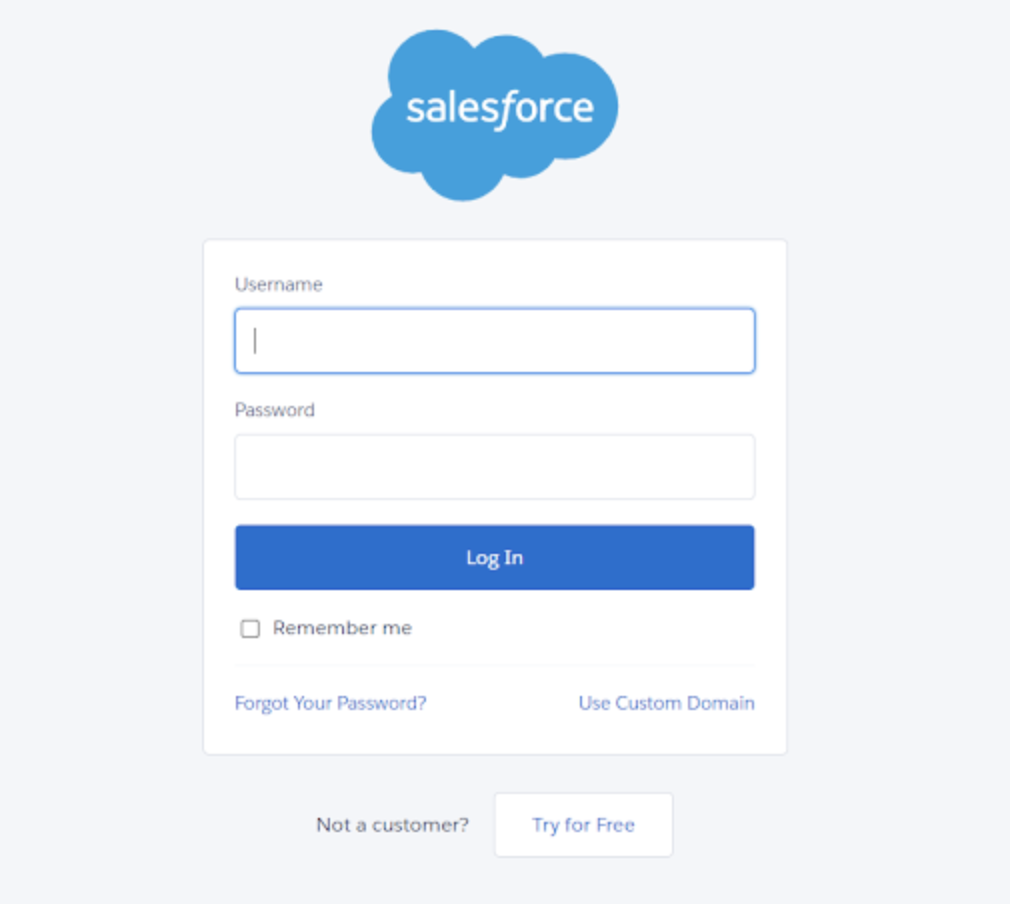 salesforce login page