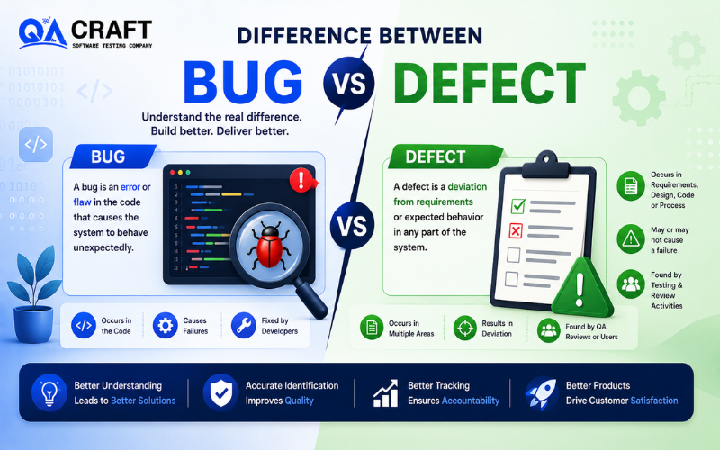 Difference Between Bug and Defect