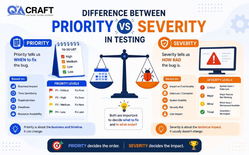 Difference Between Priority vs Severity in Testing