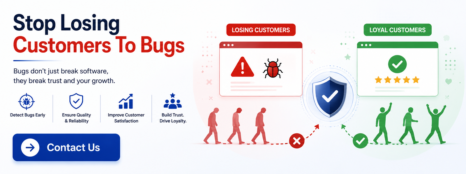 Stop losing customers to bugs - QACRAFT Stop losing customers to bugs
