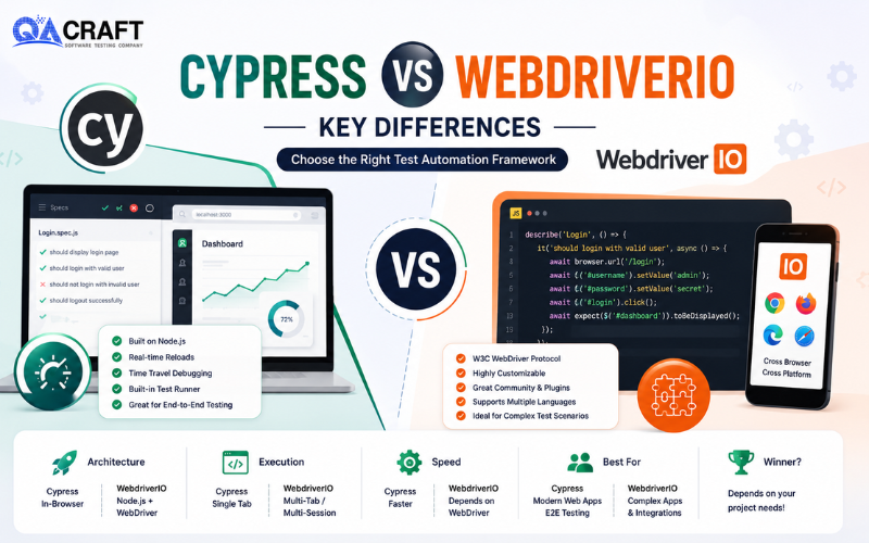 Cypress vs WebdriverIO Key Differences